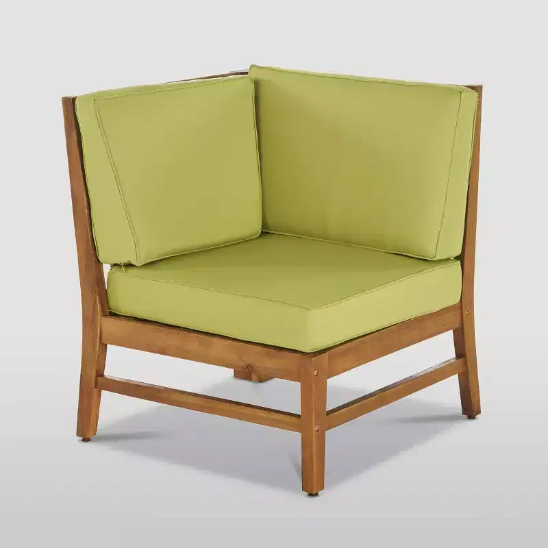 Ensemble de salon de jardin 10 pièces Perla Acacia Wood – Teck/Vert – Christopher Knight Home