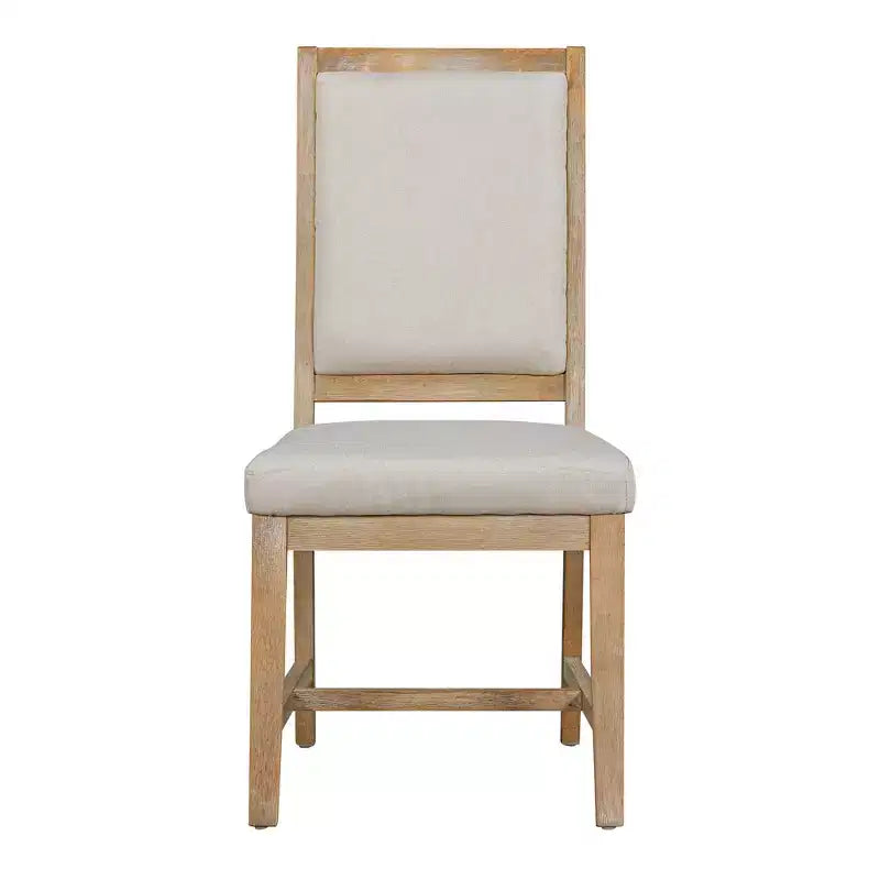 Ensemble de salle à manger de ferme Whisen 5 pièces, comprenant une table à manger ronde extensible et 4 chaises rembourrées.