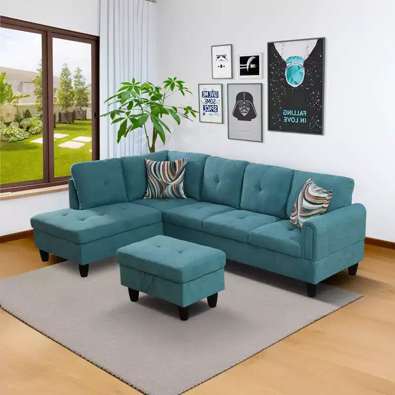 Canapé en velours chenille, ensemble trois pièces pour salon, avec ressorts double couche et confort moelleux