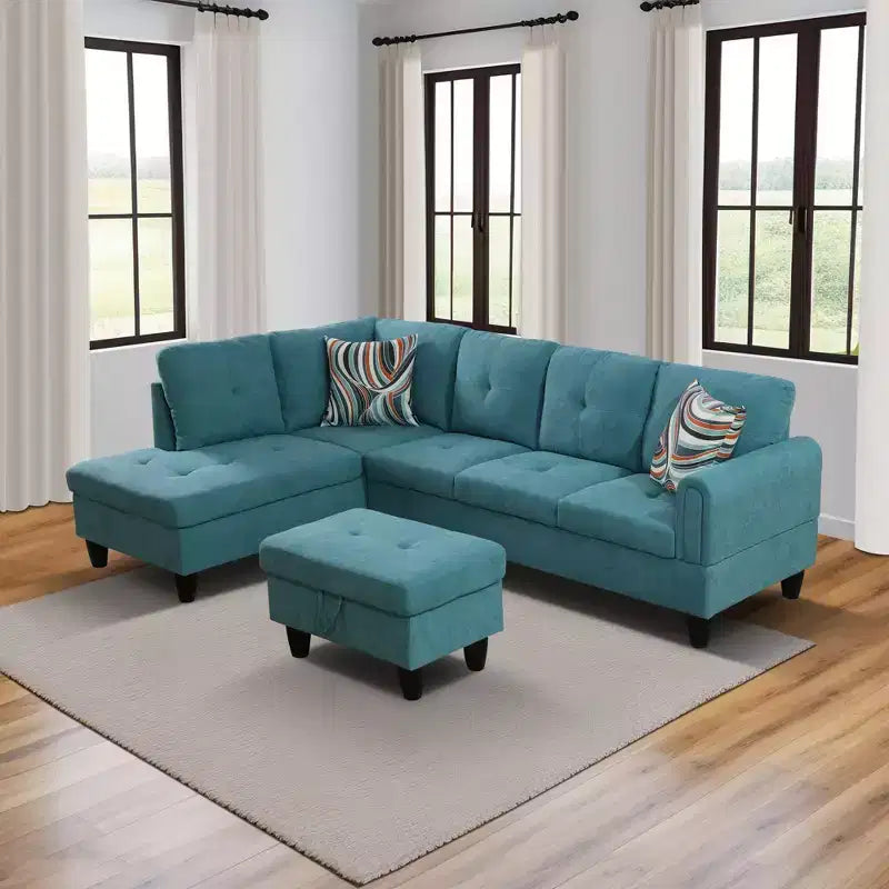 Canapé en velours chenille, ensemble trois pièces pour salon, avec ressorts double couche et confort moelleux