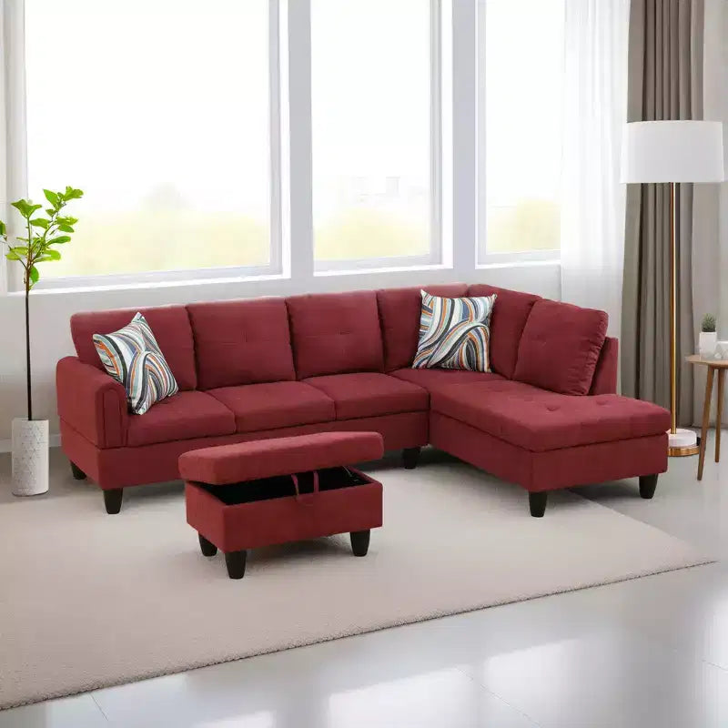 Canapé en velours chenille, ensemble trois pièces pour salon, avec ressorts double couche et confort moelleux