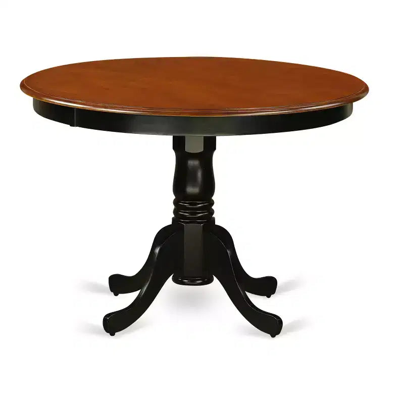 HomeStockEnsemble table de salle à manger ronde pour 4, cuisine, piédestal, chaises, 107x107 cm