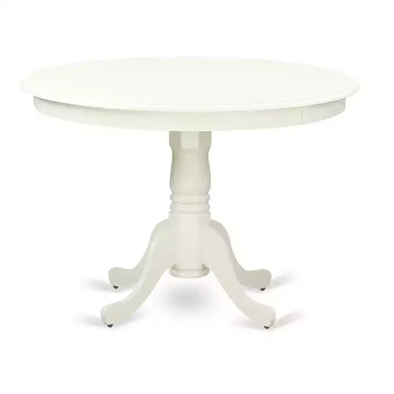 HomeStock HLCL5-LWH-W Ensemble de 5 pièces : Table ronde de 42 pouces et 4 chaises à double dossier en X