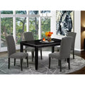 HomeStock 5 Piece Dining Set Black Table & 4 Chairs Modern Style 36x60