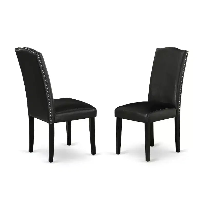 Ensemble de salle à manger moderne 5 pièces Table de cuisine et 4 chaises Noir