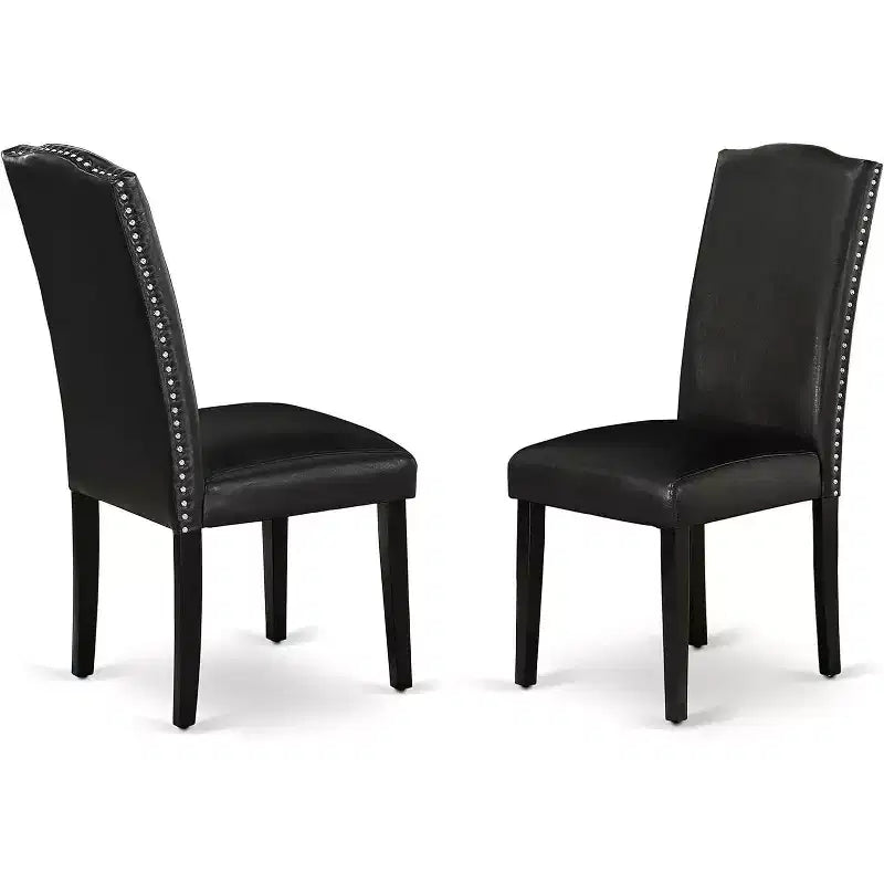 Ensemble de salle à manger moderne 5 pièces Table de cuisine et 4 chaises Noir