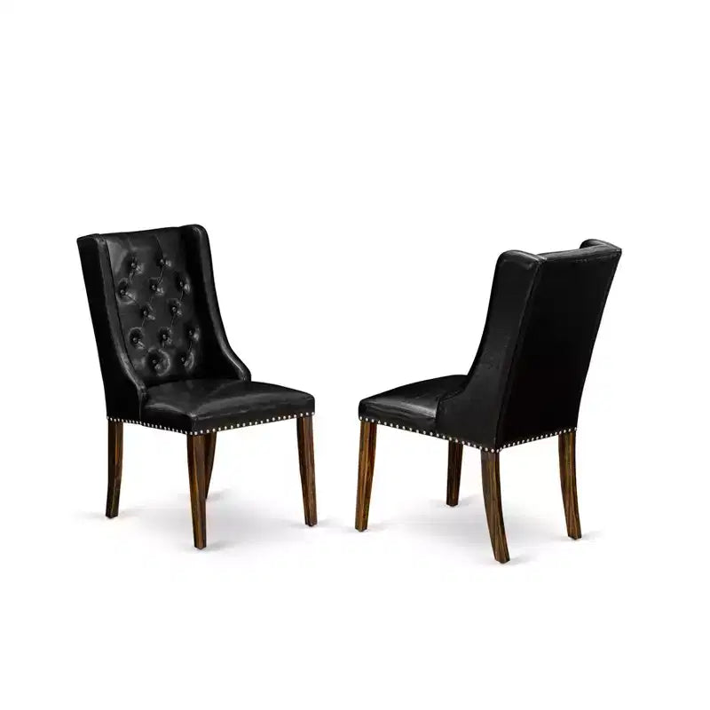 Ensemble de salle à manger rond HomeStock avec 6 chaises Jacobean vieilli