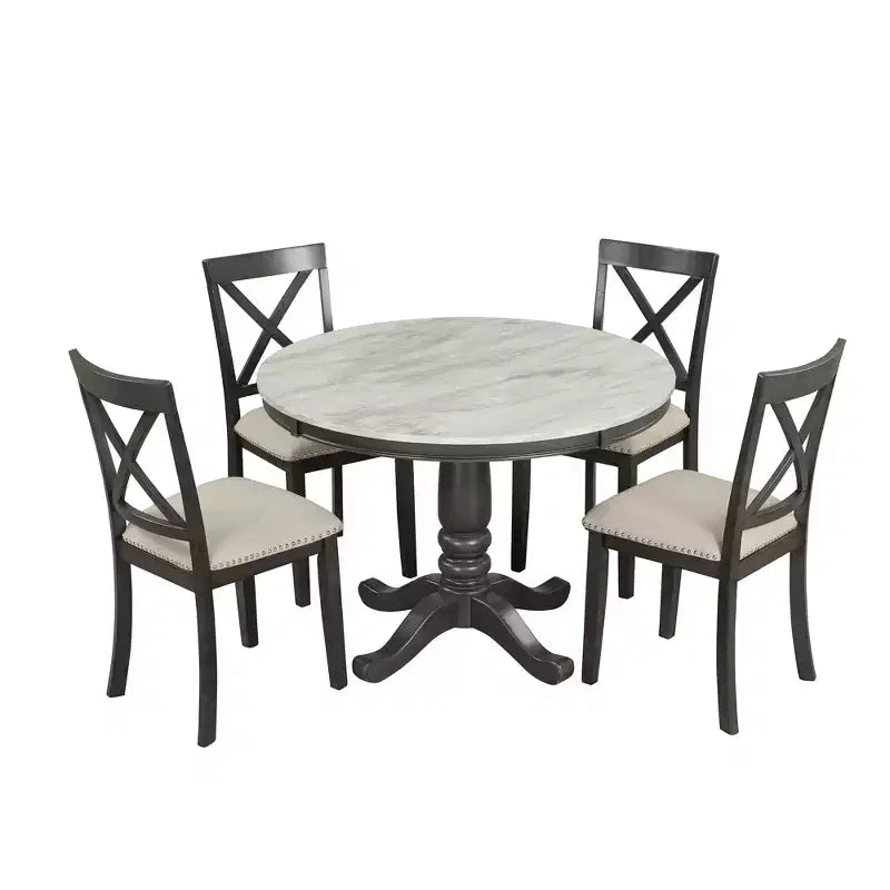 Ensemble de salle à manger Whisen 5 pièces avec 4 chaises