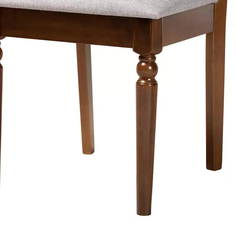 Ensemble de salle à manger 5 pièces Baxton Studio Sadie moderne en bois gris et noyer marron
