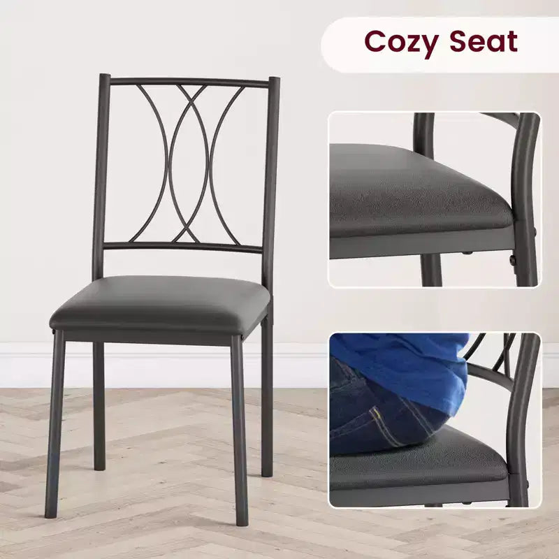 Ensemble table et chaises de salle à manger pour 2, table à manger rectangulaire et chaises, ensemble de table de cuisine en bois avec 2 chaises rembourrées, petit ensemble de table pour appartement