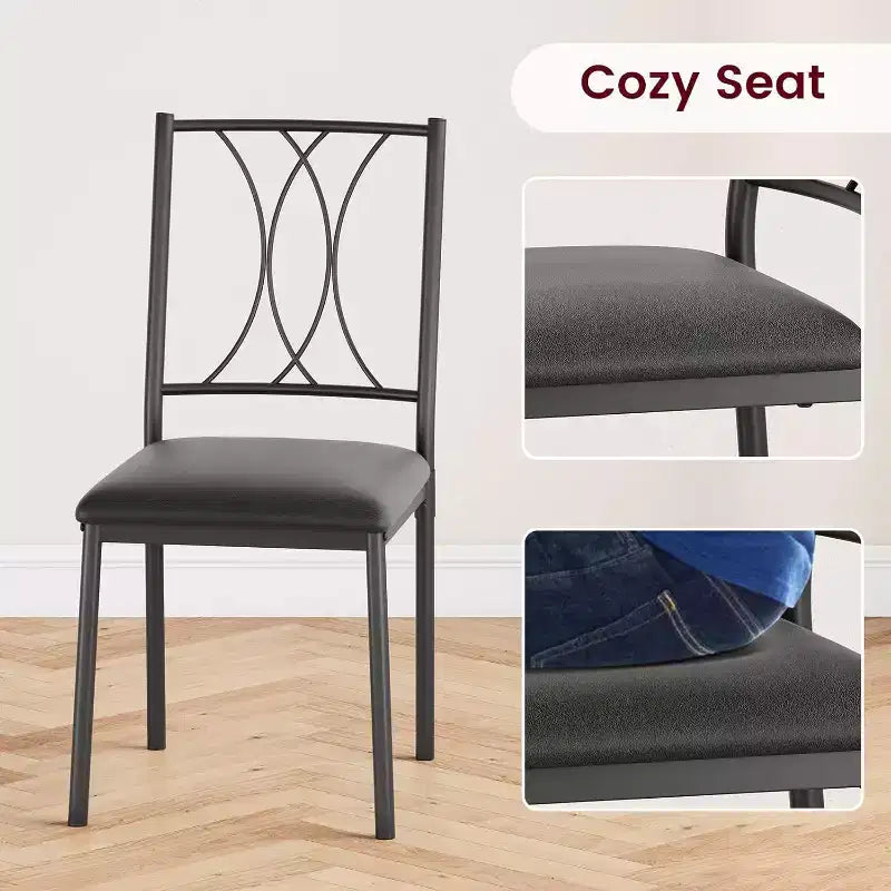 Ensemble table et chaises de salle à manger pour 2, table à manger rectangulaire et chaises, ensemble de table de cuisine en bois avec 2 chaises rembourrées, petit ensemble de table pour appartement