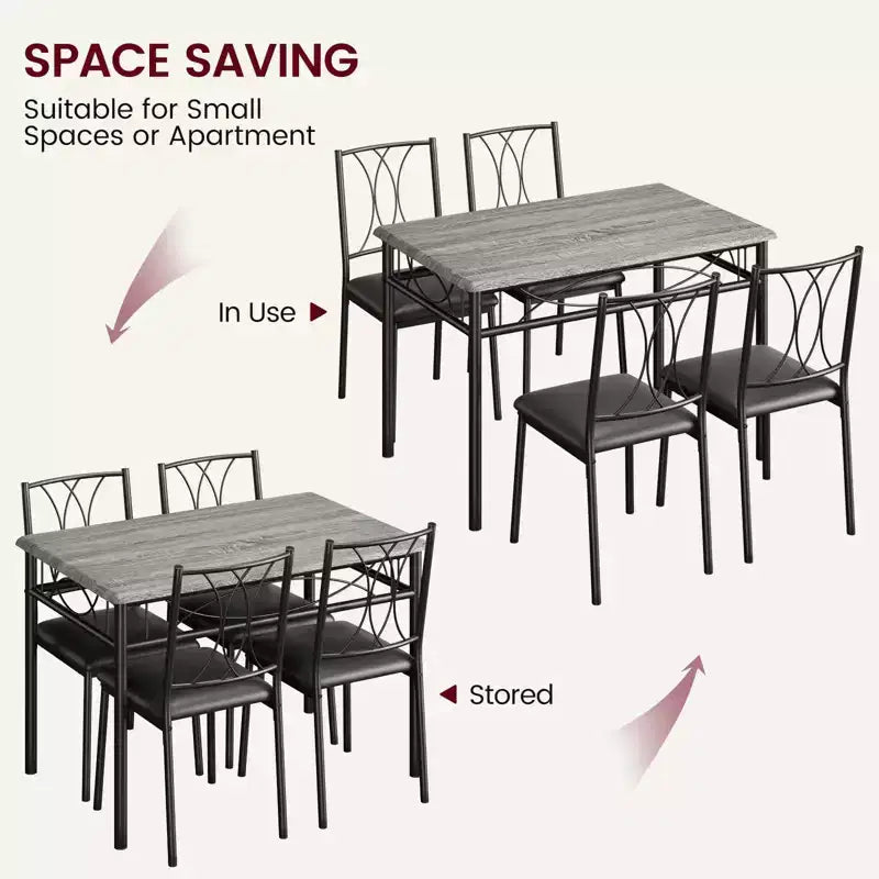 Ensemble table et chaises de salle à manger pour 2, table à manger rectangulaire et chaises, ensemble de table de cuisine en bois avec 2 chaises rembourrées, petit ensemble de table pour appartement