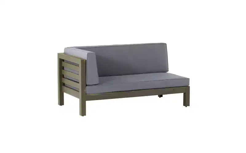 Christopher Knight Home Cynthia Ensemble de canapés de jardin modulables en L en bois d'acacia rembourrés à 5 places avec table basse