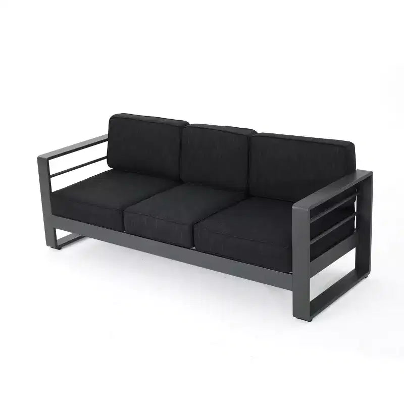 Christopher Knight Home Tiffany Salon de jardin d'extérieur moderne 6 places avec structure en aluminium et table basse