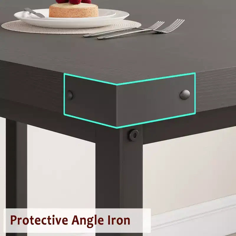 Ensemble de table à manger 3 pièces, Table de cuisine extensible avec 2 bancs, Ensemble de salle à manger en bois pour 4 à 6 personnes, Ensemble dinette peu encombrant pour maison, appartement