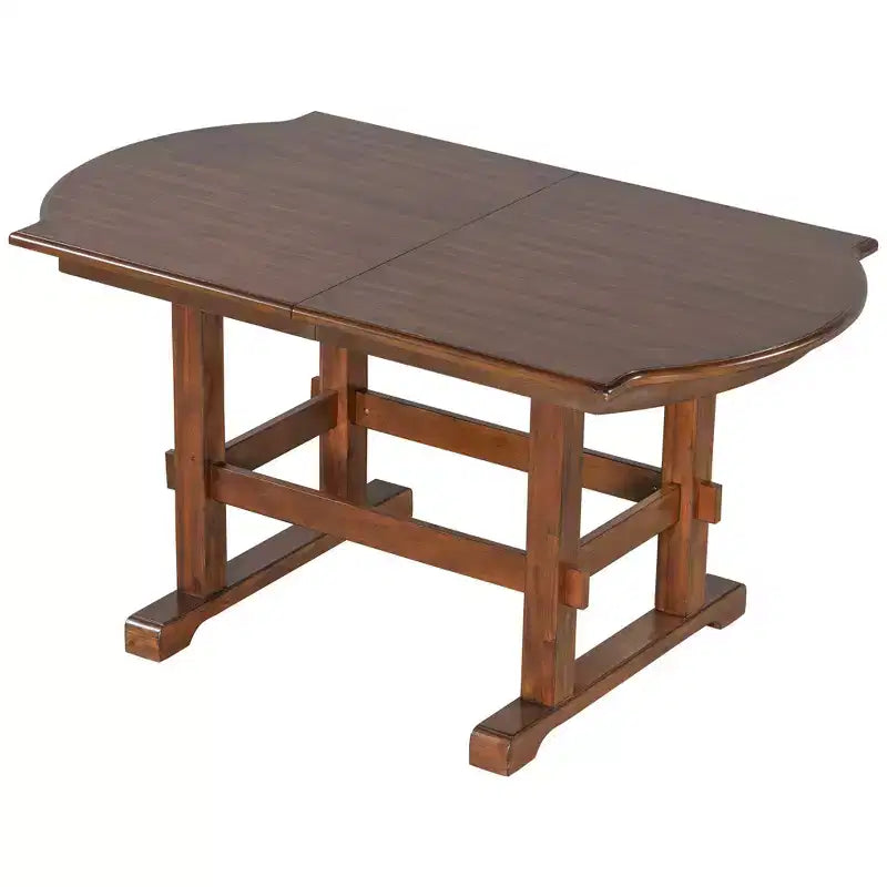 ModernLuxe Ensemble de salle à manger extensible 6 pièces pour 6 personnes, ensemble de salle à manger traditionnel avec table de cuisine, 4 chaises de salle à manger rembourrées et banc, Espresso+Beige