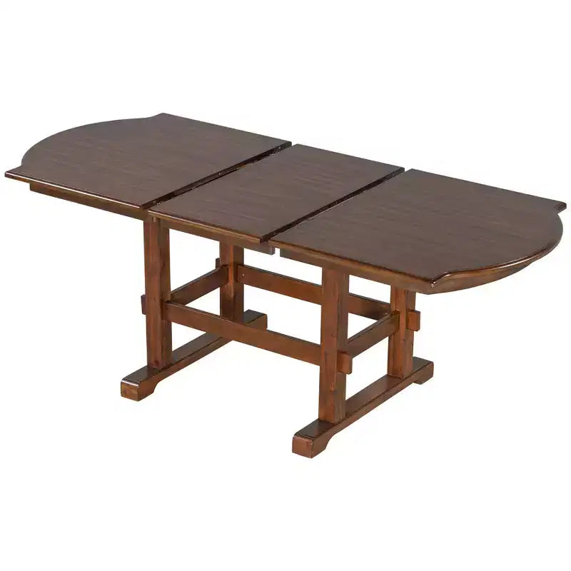 ModernLuxe Ensemble de salle à manger extensible 6 pièces pour 6 personnes, ensemble de salle à manger traditionnel avec table de cuisine, 4 chaises de salle à manger rembourrées et banc, Espresso+Beige
