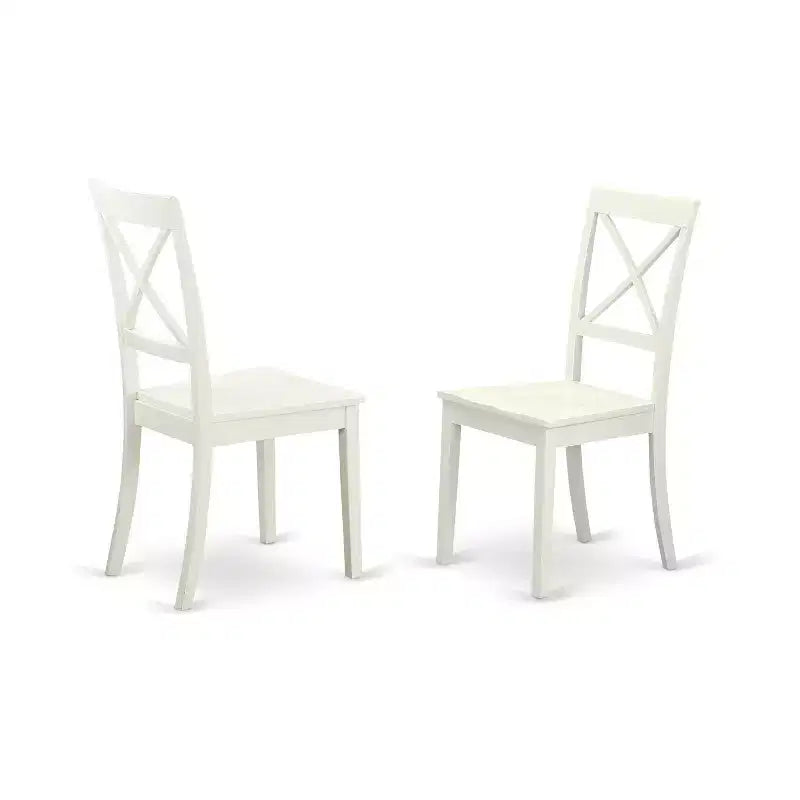 HomeStock Belmont – Ensemble de cuisine comprenant 1 table et 2 chaises de salle à manger, Blanc lin
