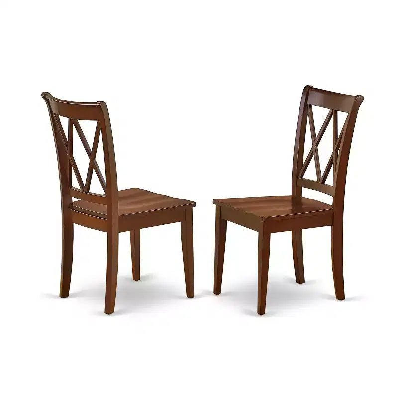 HomeStock HLCL5-LWH-W Ensemble de 5 pièces : Table ronde de 42 pouces et 4 chaises à double dossier en X