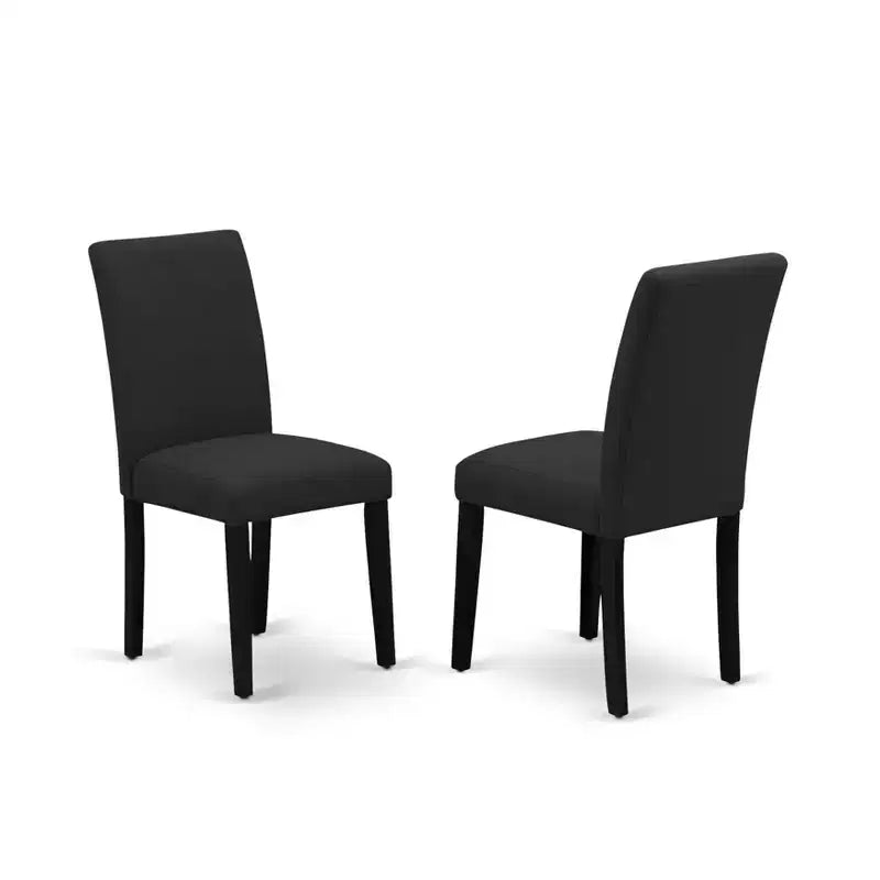 Ensemble de salle à manger 7 pièces Belmont de HomeStock comprenant 6 chaises de cuisine avec assise rembourrée et dossier haut et une table de cuisine rectangulaire – Finition noire