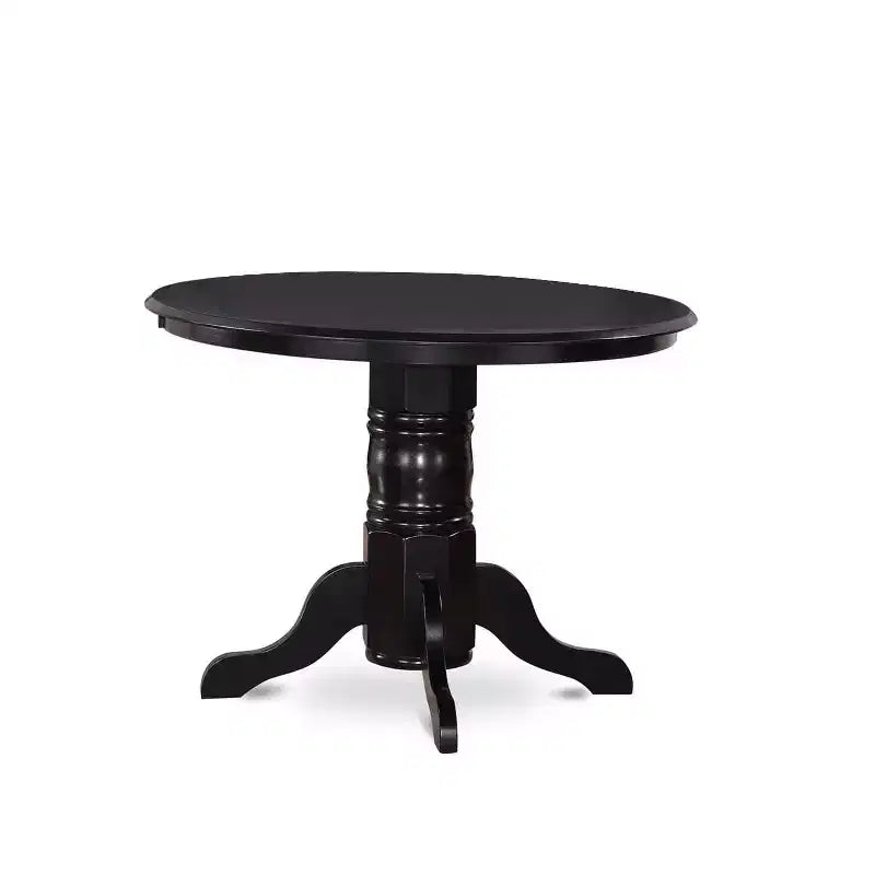 HomeStock Belmont Ensemble de 5 Pièces Table et Chaises de Cuisine Comprend une Table Ronde de Salle à Manger, un Pied Central, 4 Chaises à Assise en Bois Massif, 107x107 cm, Blanc Lin