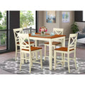 HomeStock Belmont Dining Counter Height Set- High Table And Dining Chairs
