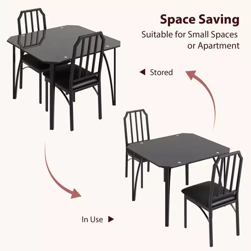 Ensemble table de salle à manger TROPOW pour 2, ensemble table et chaises de cuisine avec 2 coussins en PU ultra confortables, ensemble de meubles de salle à manger pour 2 avec cuisine