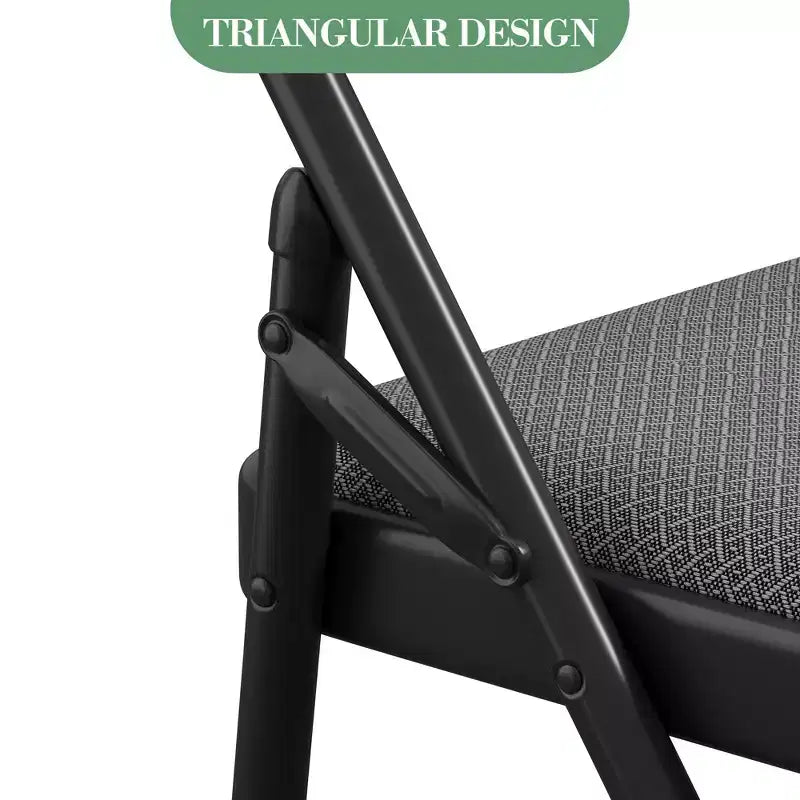 Lot de 4 Chaises Pliantes Rembourrées en Tissu, Chaise Pliante Commerciale en Métal avec Dossier Rembourré, Capacité de Poids de 158 kg, Chaise Pliante Confortable