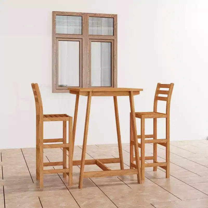 vidaXL Ensemble de bar d'extérieur Bois naturel Bois d'acacia massif Taille unique Durable