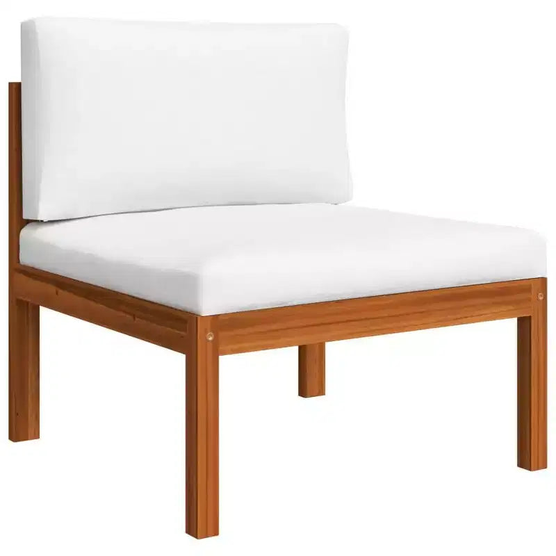 vidaXL Salon de jardin modulaire crème en bois d'acacia massif Medium