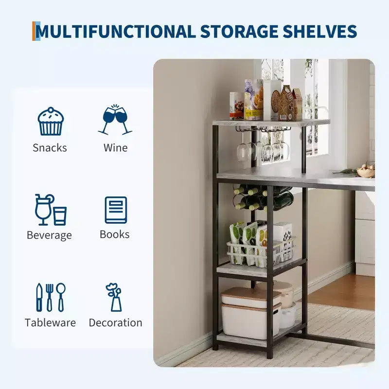 Ensemble de 3 pièces de table de bar pour 2, table de salle à manger de cuisine extensible avec 2 tabourets, ensemble de table et chaises de bar hauteur comptoir avec étagère de rangement et porte-bouteilles