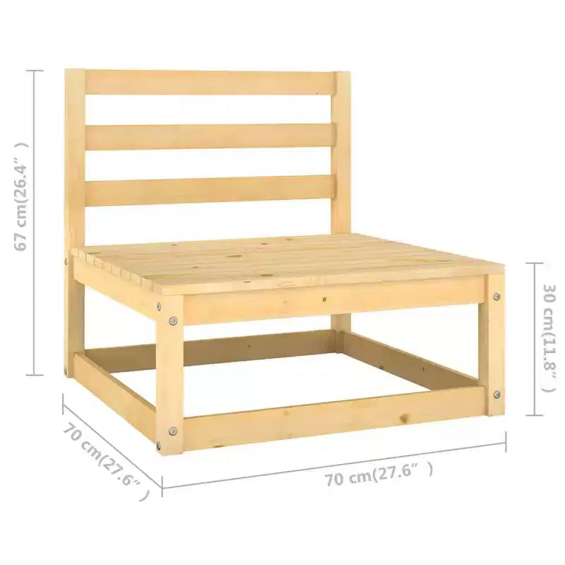 vidaXL Salon de jardin avec coussins en pin massif - Naturel avec coussins
