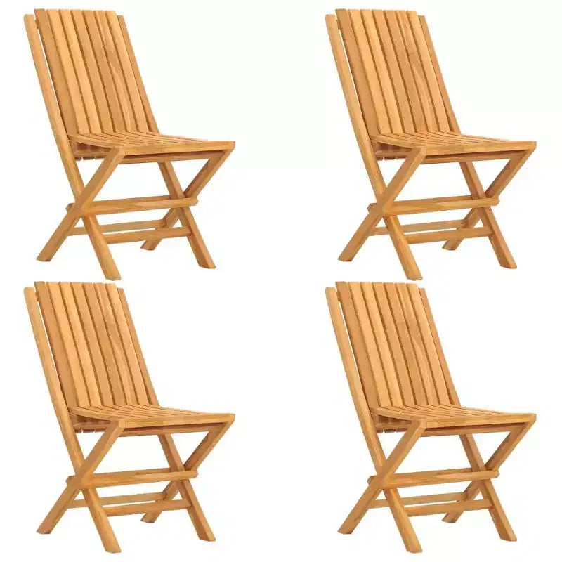 vidaXL Ensemble de jardin en bois de teck massif, couleur naturelle, taille moyenne, pliable