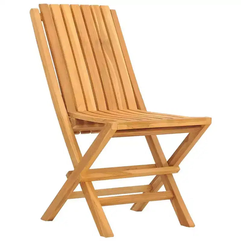 vidaXL Ensemble de jardin en bois de teck massif, couleur naturelle, taille moyenne, pliable