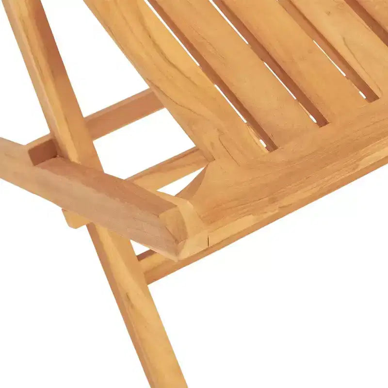 vidaXL Ensemble de jardin en bois de teck massif, couleur naturelle, taille moyenne, pliable