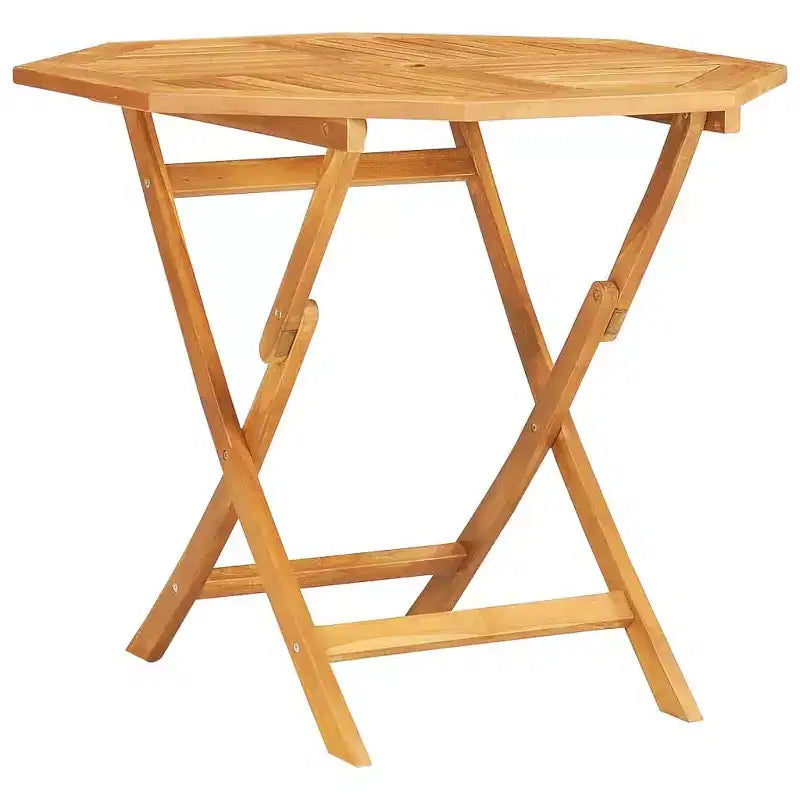 vidaXL Ensemble de jardin en bois de teck massif, couleur naturelle, taille moyenne, pliable