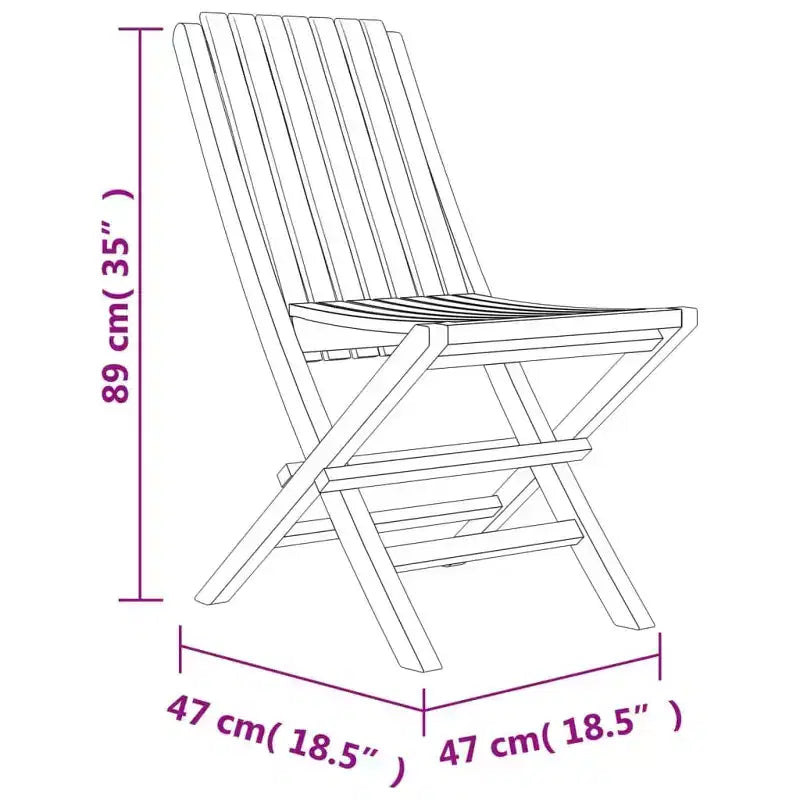 vidaXL Ensemble de jardin en bois de teck massif, couleur naturelle, taille moyenne, pliable
