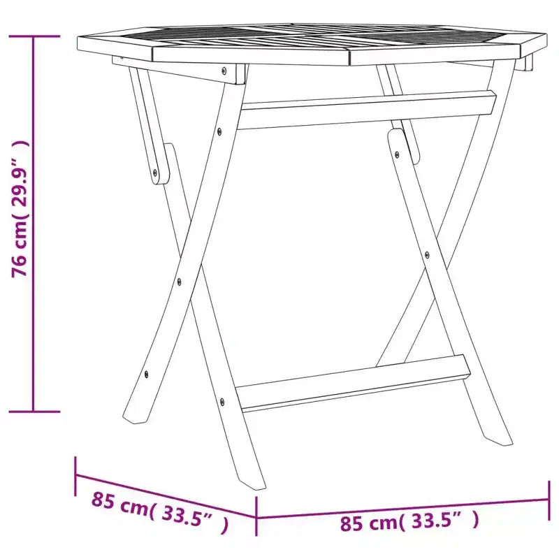 vidaXL Ensemble de jardin en bois de teck massif, couleur naturelle, taille moyenne, pliable