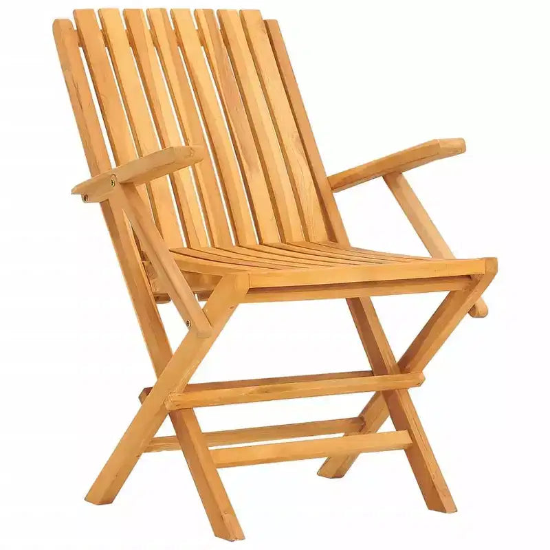 vidaXL Salon de jardin 5 pièces pliable en teck massif marron