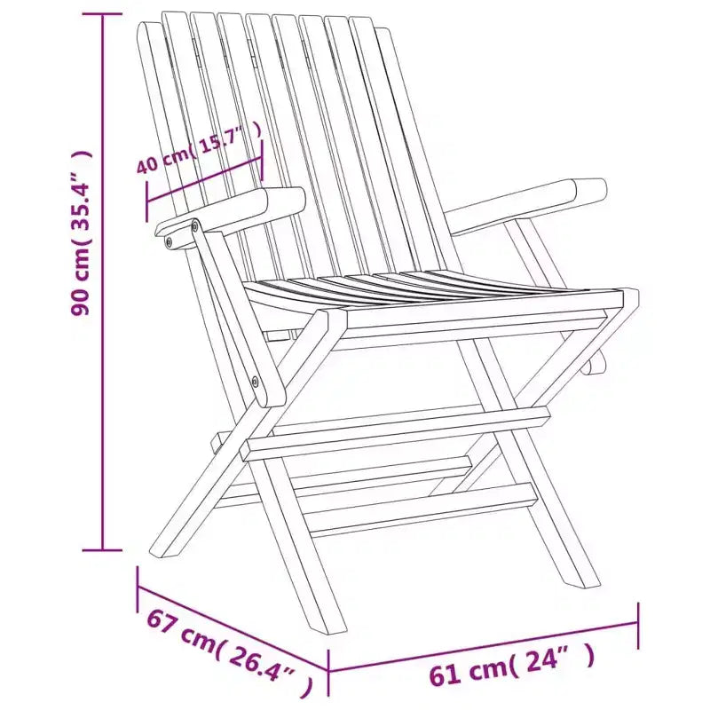 vidaXL Salon de jardin 5 pièces pliable en teck massif marron