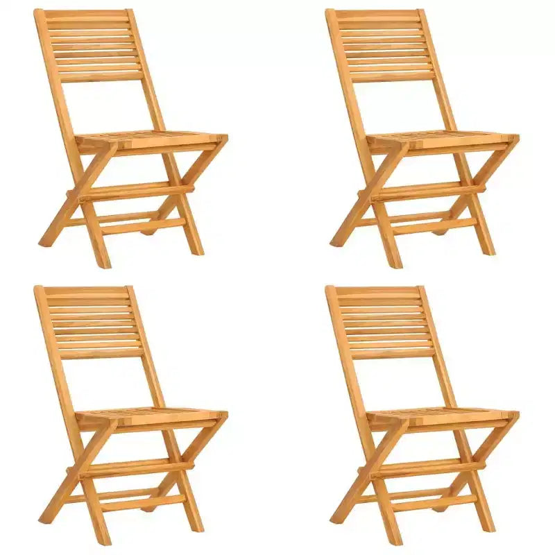 vidaXL Ensemble de salle à manger de jardin Teck naturel Bois de teck massif Taille M Pliable