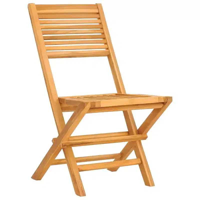 vidaXL Ensemble de salle à manger de jardin Teck naturel Bois de teck massif Taille M Pliable