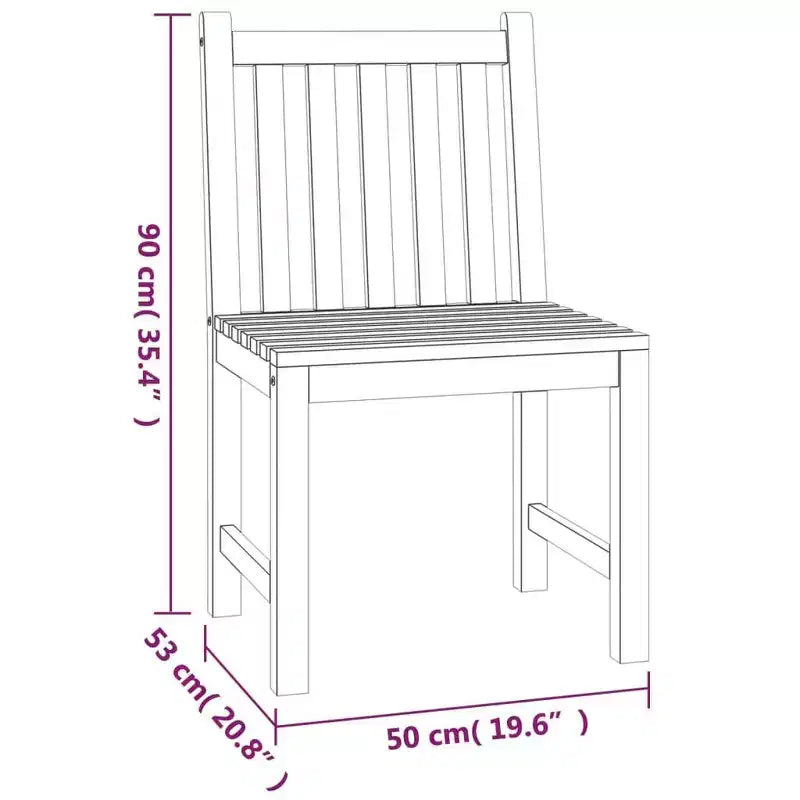 vidaXL Ensemble de Repas de Jardin Teck Naturel Teck Massif Taille Unique Durable