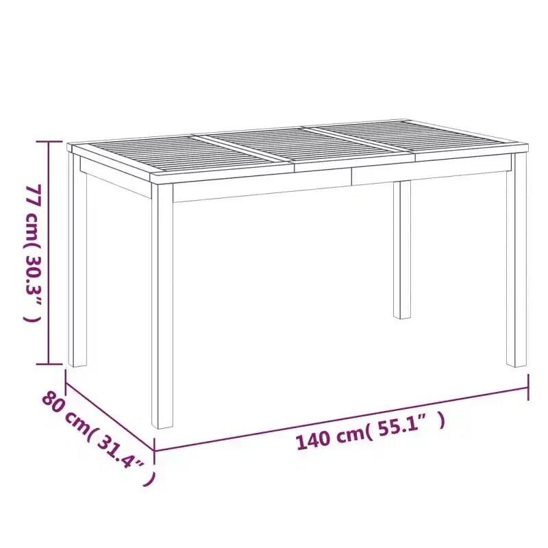 vidaXL Ensemble de Repas de Jardin Teck Naturel Teck Massif Taille Unique Durable