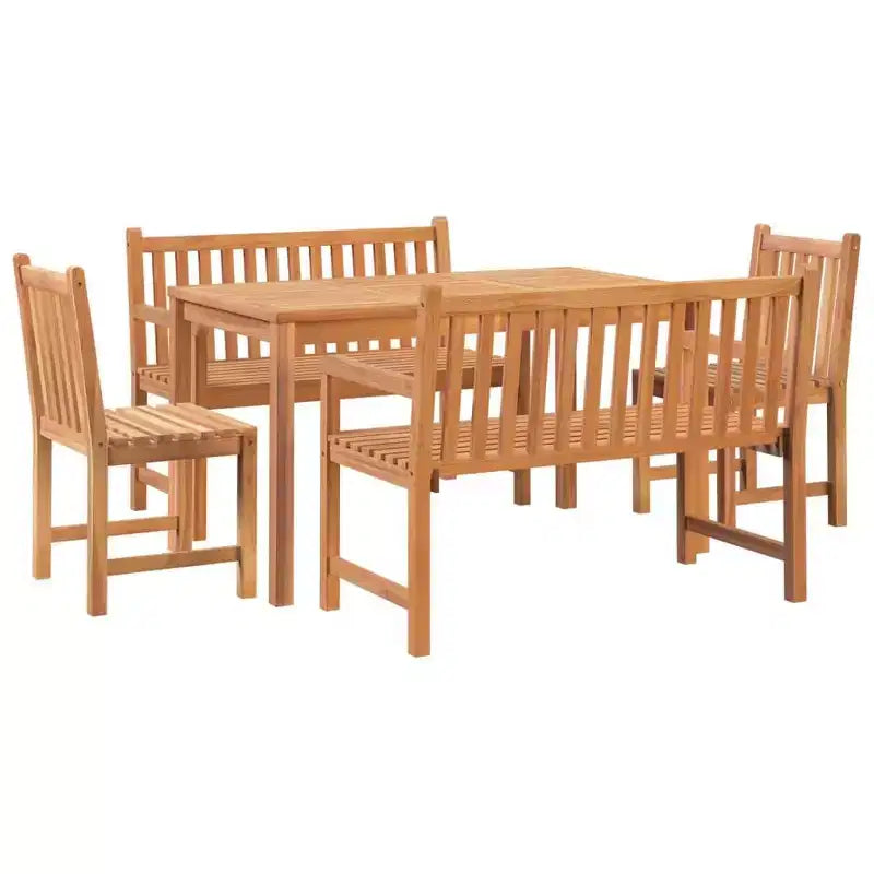 vidaXL Ensemble de Repas de Jardin Teck Naturel Teck Massif Taille Unique Durable