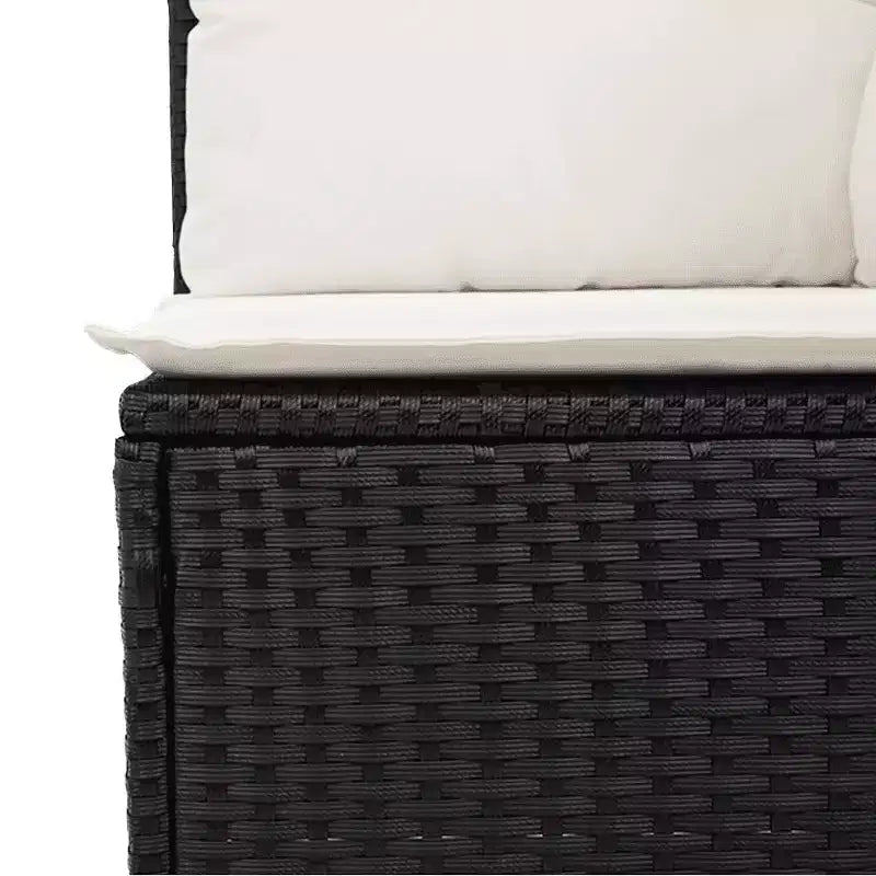 vidaXL Salon de jardin en résine tressée noire pieds réglables de taille moyenne