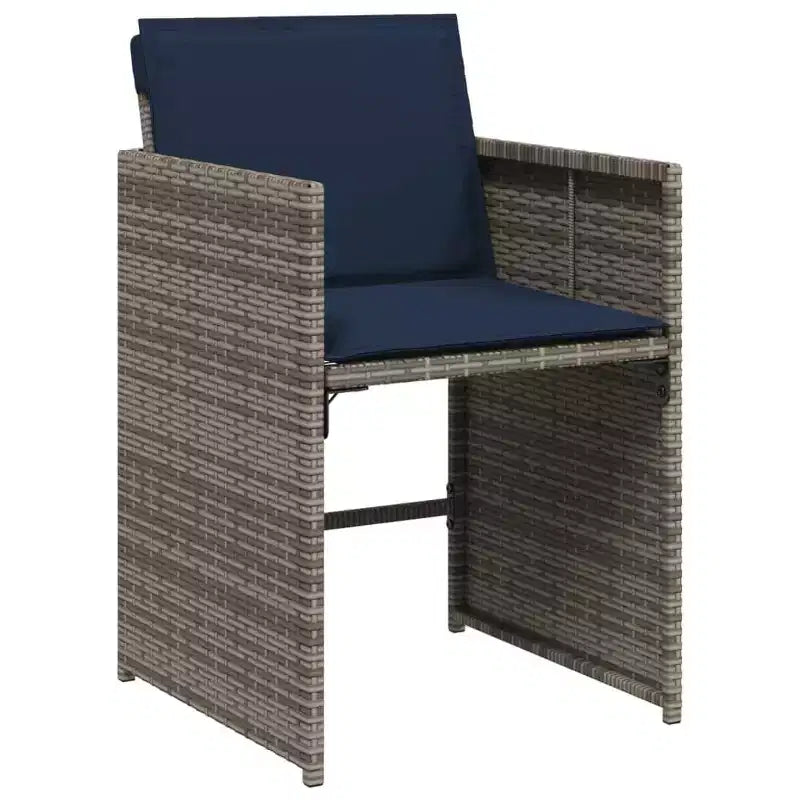 vidaXL Salon de jardin à dîner Lot de 6 Gris, Bleu marine, Noir