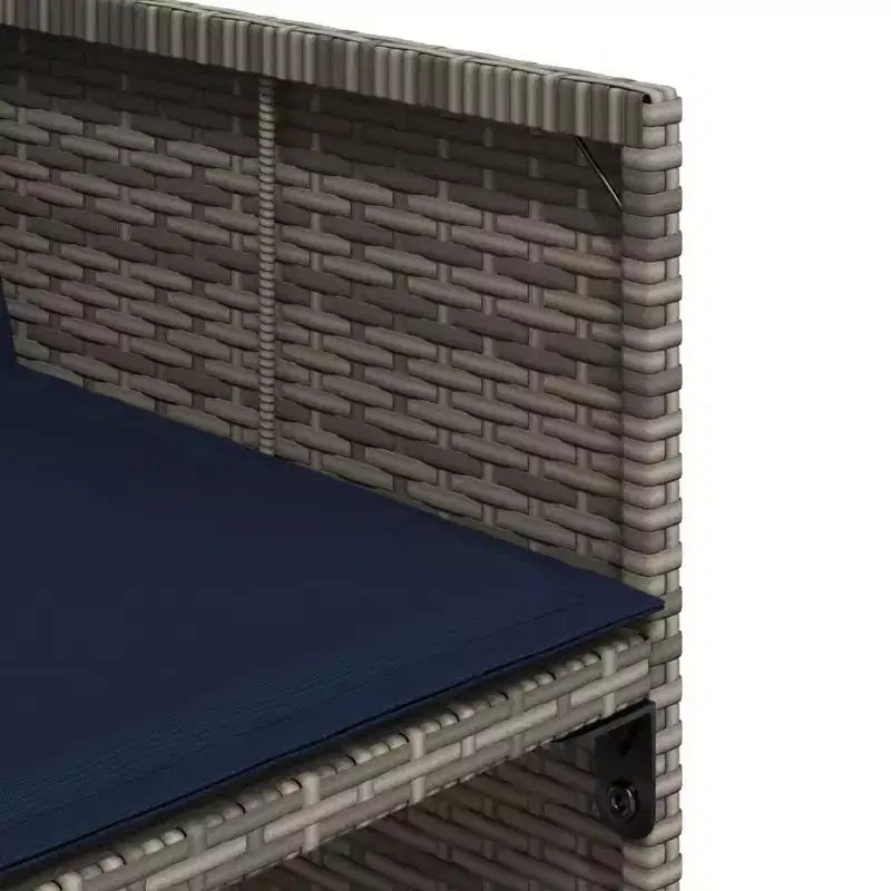vidaXL Salon de jardin à dîner Lot de 6 Gris, Bleu marine, Noir