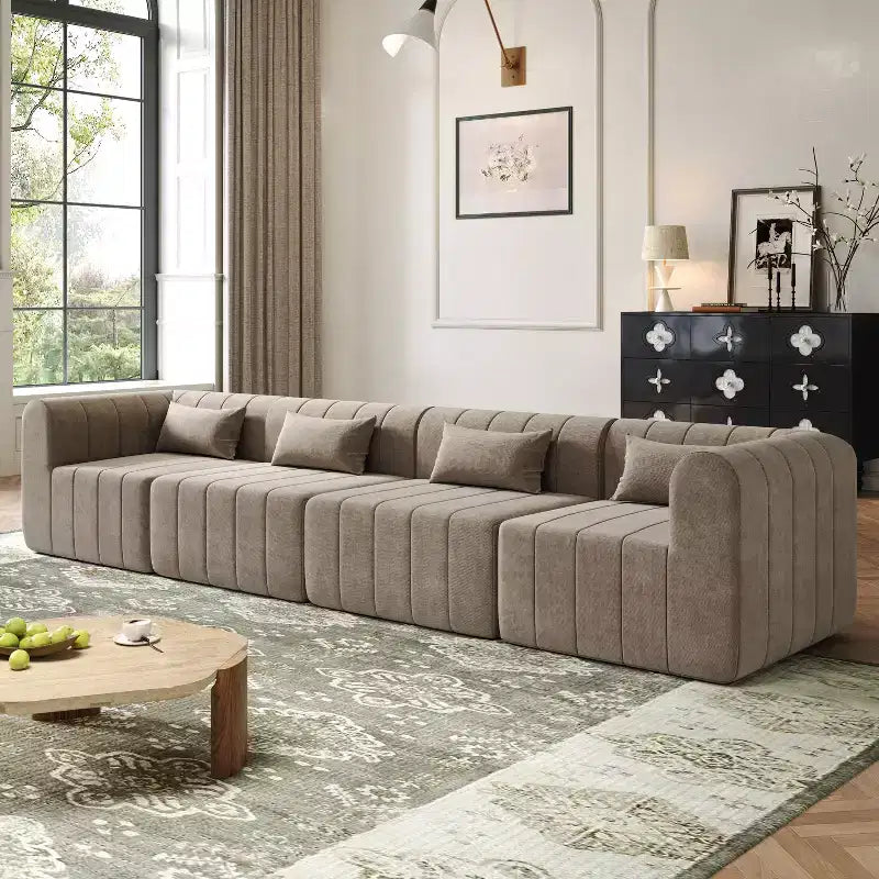 Christopher Knight Home Ahearn Canapé sectionnel modulable 4 pièces 145,5 po à compression complète