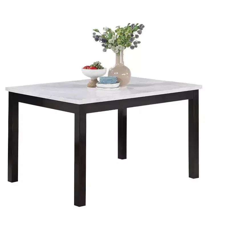 Ensemble de salle à manger style ranch antique Okak 5 pièces et chaises/banc à dossier pour cuisine, salle à manger, ensemble dinette vintage avec cadre en bois massif